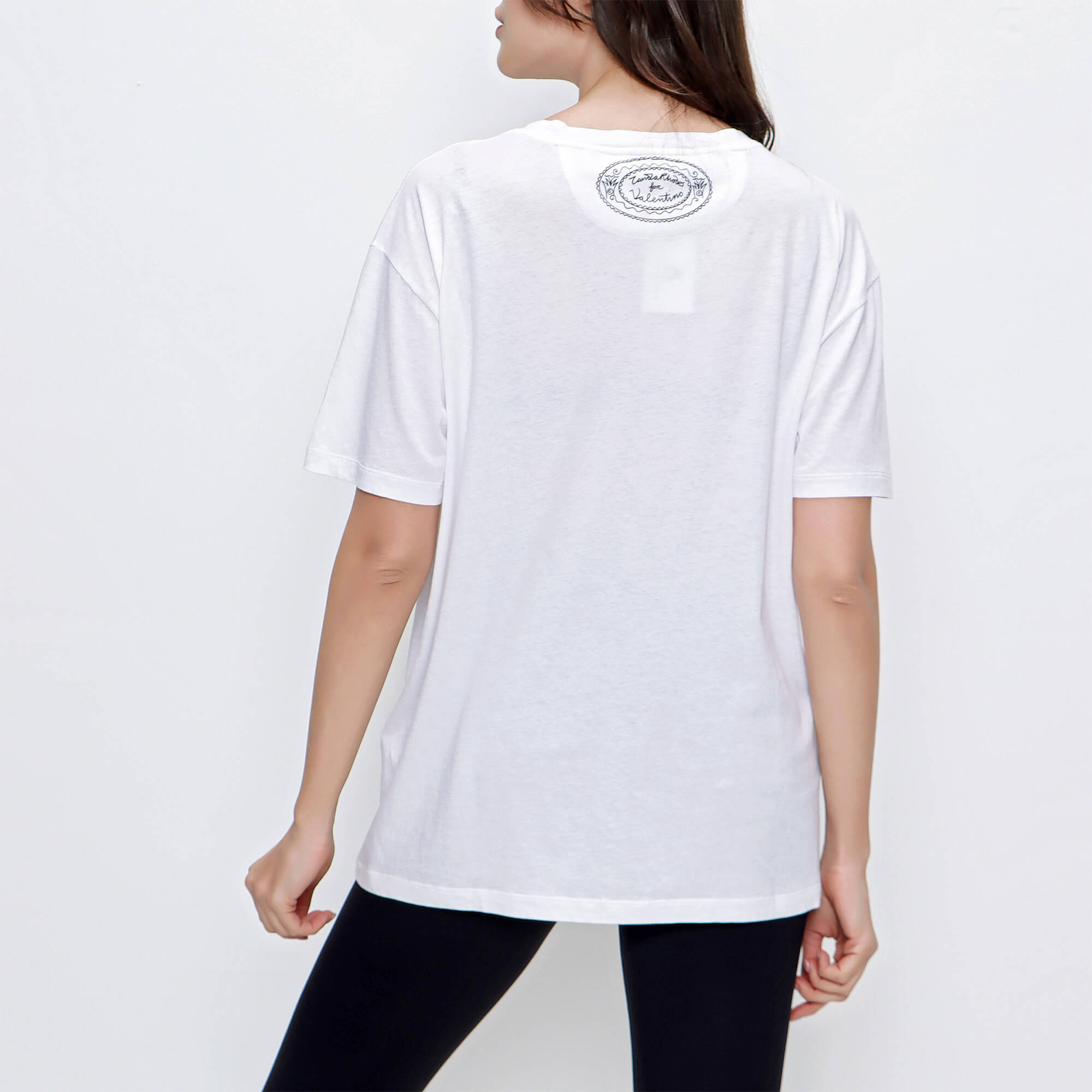 Valentino - White Cotton Lipstick Printed T shirt 